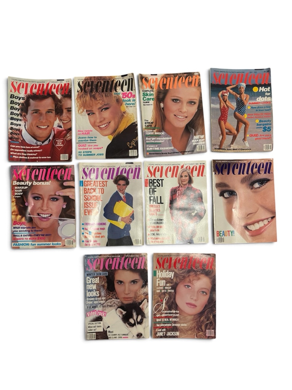 Vintage 1983 Seventeen Magazine Lot of 10 Months